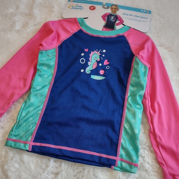 Sun Smart,Swim Tee,Rash Guard,4T - Picture 4 of 12